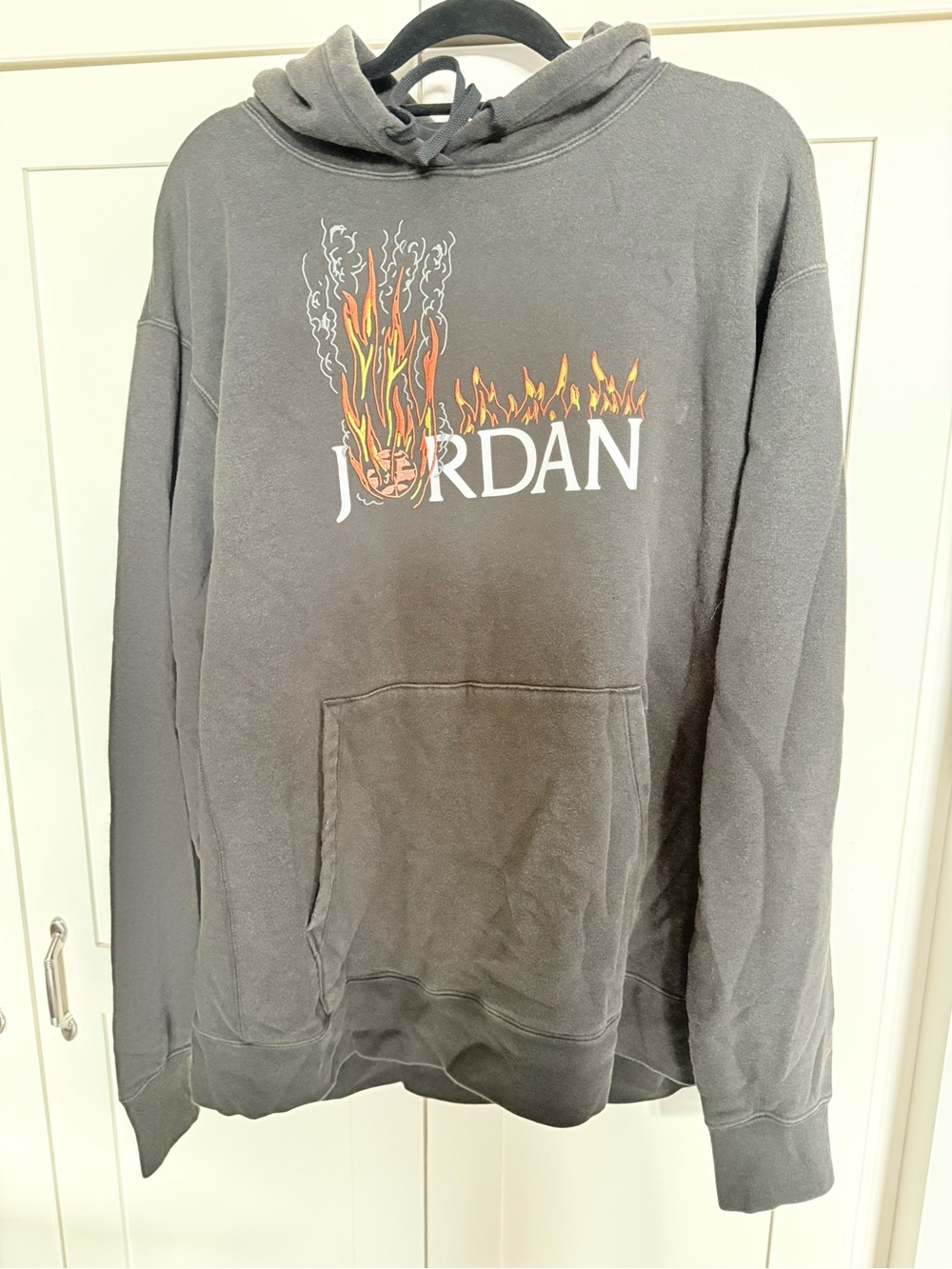 Travis Scott Black Hoodie with Orange Flame Graphic